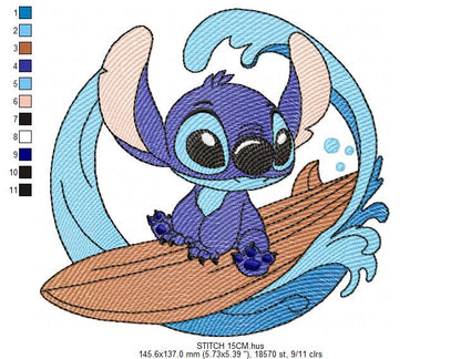 Stitch embroidery design - Lilo and Stitch Cartoon machine embroidery pattern - Baby boy and girl file - Instant digital download pes jef (Copy) Marcia Embroidery