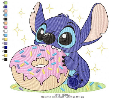 Stitch embroidery design - Lilo and Stitch Cartoon machine embroidery pattern - Baby boy and girl file - Instant digital download pes jef (Copy) Marcia Embroidery