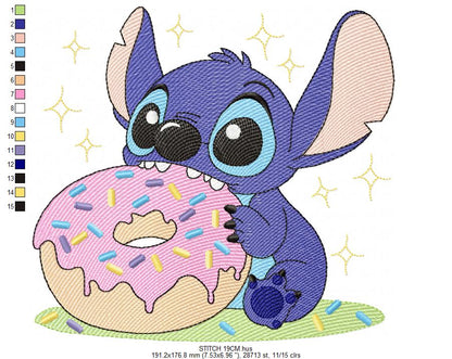 Stitch embroidery design - Lilo and Stitch Cartoon machine embroidery pattern - Baby boy and girl file - Instant digital download pes jef (Copy) Marcia Embroidery