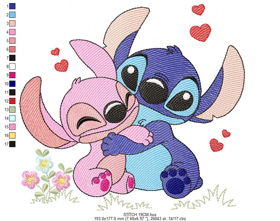 Stitch embroidery design - Lilo and Stitch Cartoon machine embroidery pattern - Baby boy and girl file - Instant digital download pes jef (Copy) Marcia Embroidery