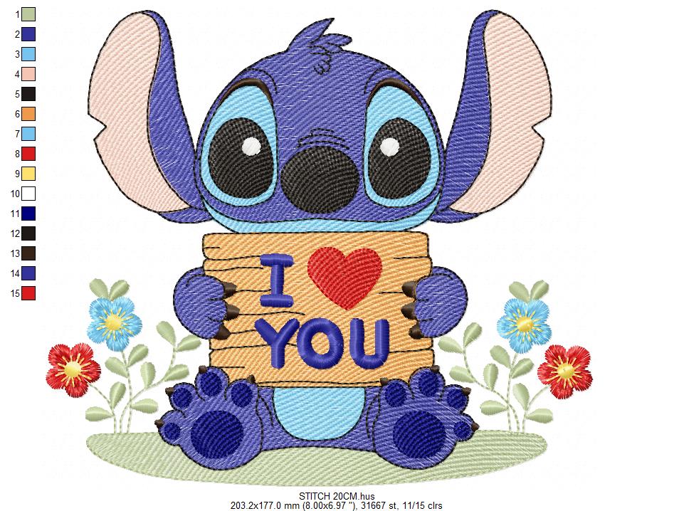 Stitch embroidery design - Lilo and Stitch Cartoon machine embroidery pattern - Baby boy and girl file - Instant digital download pes jef (Copy) Marcia Embroidery