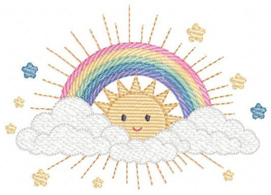 Rainbow embroidery design - Sun embroidery designs machine embroidery pattern - sky embroidery file - kid embroidery rainbow pes download (Copy) Marcia Embroidery
