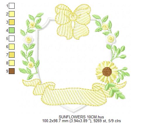 Sunflower embroidery designs - Yellow Flowers machine embroidery pattern - Floral Grandma Kitchen towel - Instant digital download pes jef (Copy) (Copy) Marcia Embroidery