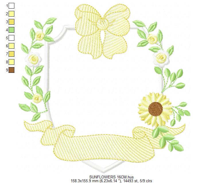 Sunflower embroidery designs - Yellow Flowers machine embroidery pattern - Floral Grandma Kitchen towel - Instant digital download pes jef (Copy) (Copy) Marcia Embroidery