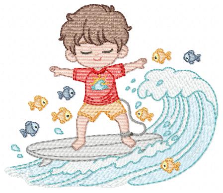 Surfer boy embroidery designs - Beach Swimmer with surferboard machine embroidery pattern - Baby Boy file - Instant digital download pes jef (Copy) Marcia Embroidery