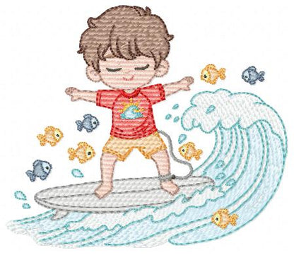 Surfer boy embroidery designs - Beach Swimmer with surferboard machine embroidery pattern - Baby Boy file - Instant digital download pes jef (Copy) Marcia Embroidery