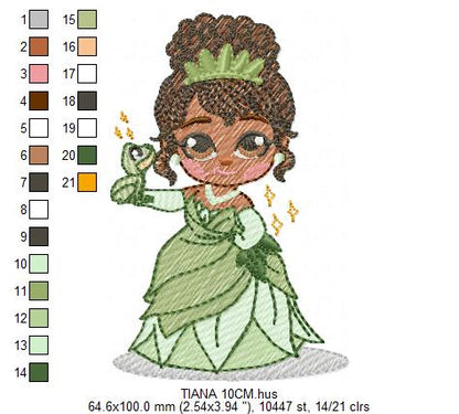 Tiana embroidery design - Disney Princess machine embroidery patterns - Instant digital download (Copy) Marcia Embroidery