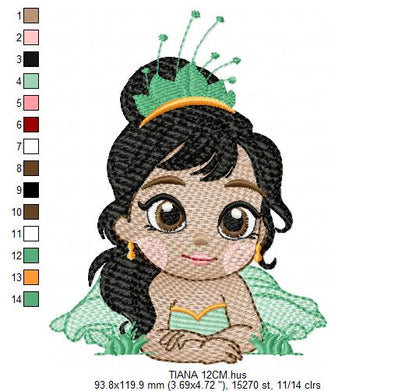 Tiana embroidery designs - Disney Princess machine embroidery patterns - Baby Girl file - Instant digital download pes jef dst exp hus vp3 - Marcia Embroidery
