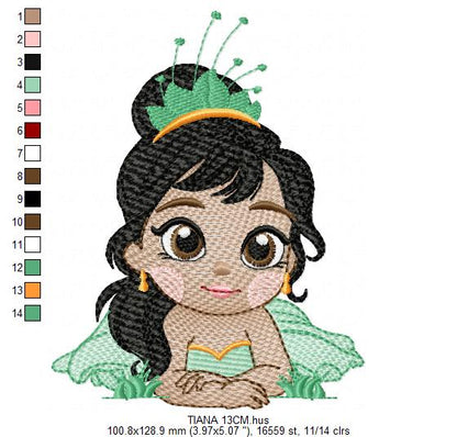 Tiana embroidery designs - Disney Princess machine embroidery patterns - Baby Girl file - Instant digital download pes jef dst exp hus vp3 - Marcia Embroidery