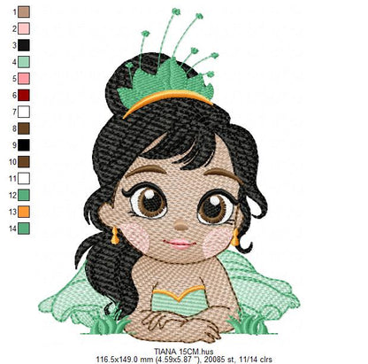 Tiana embroidery designs - Disney Princess machine embroidery patterns - Baby Girl file - Instant digital download pes jef dst exp hus vp3 - Marcia Embroidery