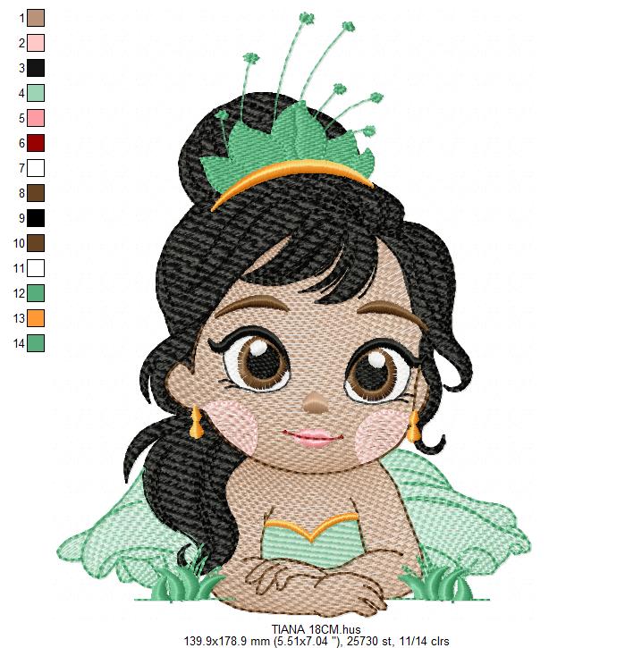 Tiana embroidery designs - Disney Princess machine embroidery patterns - Baby Girl file - Instant digital download pes jef dst exp hus vp3 - Marcia Embroidery