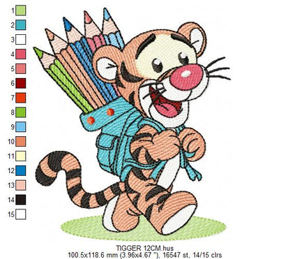 Tigger embroidery design - Winnie the Pooh Bear Cartoon machine embroidery pattern - Baby boy and girl file - Instant digital download pes jef - Marcia Embroidery