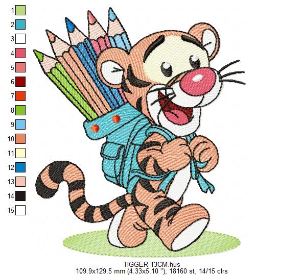 Tigger embroidery design - Winnie the Pooh Bear Cartoon machine embroidery pattern - Baby boy and girl file - Instant digital download pes jef - Marcia Embroidery