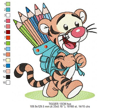Tigger embroidery design - Winnie the Pooh Bear Cartoon machine embroidery pattern - Baby boy and girl file - Instant digital download pes jef - Marcia Embroidery
