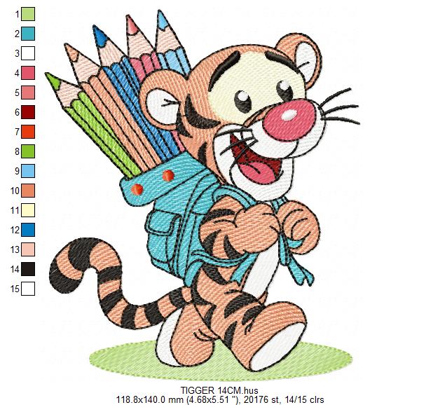 Tigger embroidery design - Winnie the Pooh Bear Cartoon machine embroidery pattern - Baby boy and girl file - Instant digital download pes jef - Marcia Embroidery