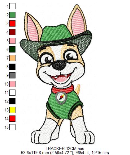 Paw Patrol embroidery designs - Dog Tracker machine embroidery patterns - Baby Girl Boy file - Instant digital download - Chase Rubble Skye Marshall (Copy) Marcia Embroidery