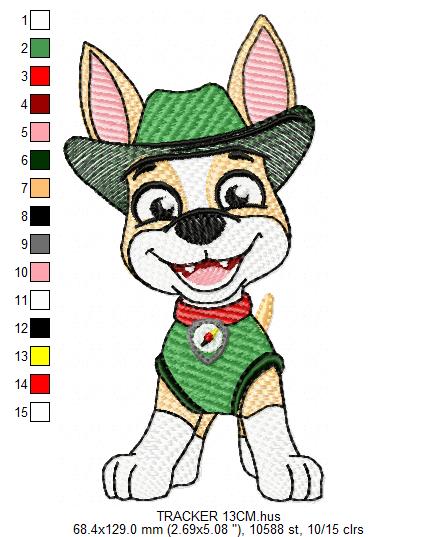 Paw Patrol embroidery designs - Dog Tracker machine embroidery patterns - Baby Girl Boy file - Instant digital download - Chase Rubble Skye Marshall (Copy) Marcia Embroidery