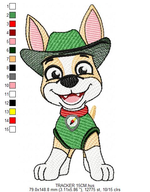 Paw Patrol embroidery designs - Dog Tracker machine embroidery patterns - Baby Girl Boy file - Instant digital download - Chase Rubble Skye Marshall (Copy) Marcia Embroidery