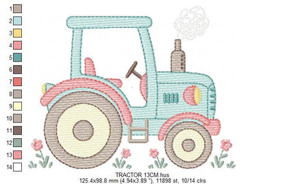 Farm Tractor embroidery designs - Ranch Pickup Truck with duck machine embroidery pattern - Baby boy file - Instant digital download pes jef (Copy) Marcia Embroidery