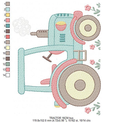 Farm Tractor embroidery designs - Ranch Pickup Truck with duck machine embroidery pattern - Baby boy file - Instant digital download pes jef (Copy) Marcia Embroidery