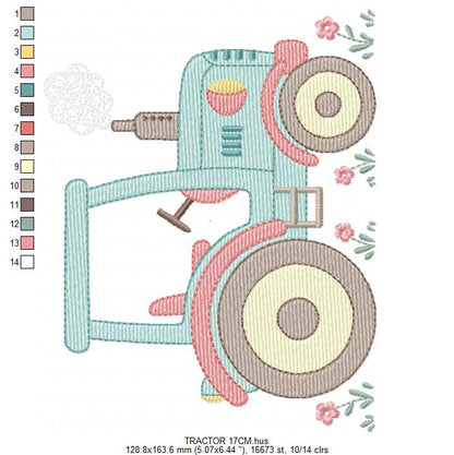 Farm Tractor embroidery designs - Ranch Pickup Truck with duck machine embroidery pattern - Baby boy file - Instant digital download pes jef (Copy) Marcia Embroidery