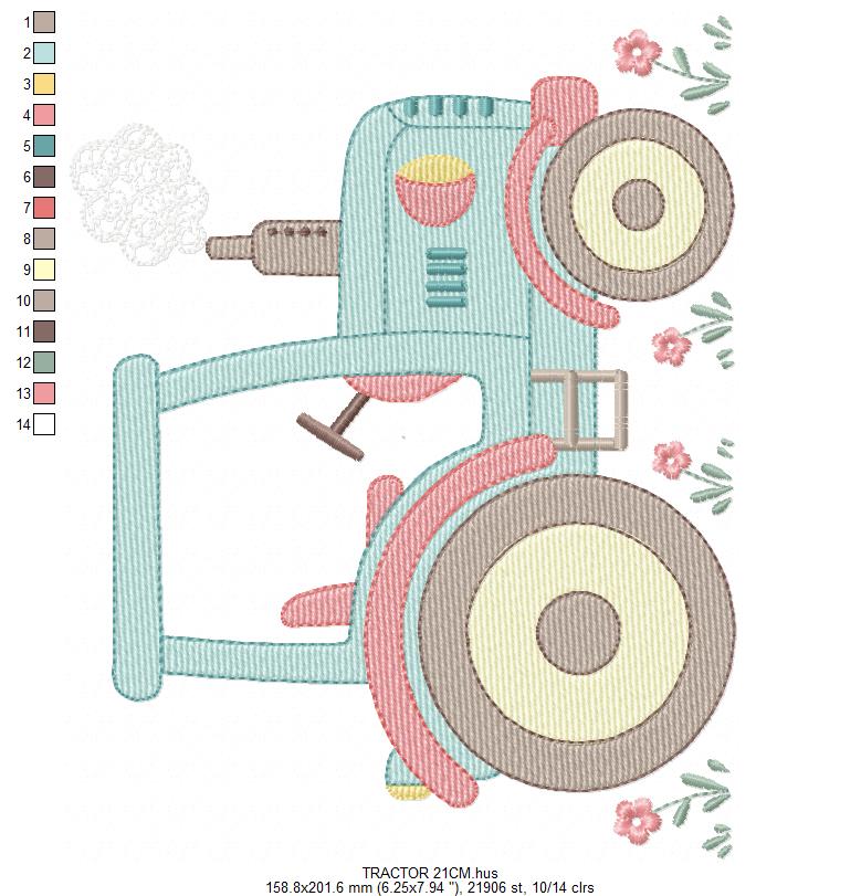 Farm Tractor embroidery designs - Ranch Pickup Truck with duck machine embroidery pattern - Baby boy file - Instant digital download pes jef (Copy) Marcia Embroidery