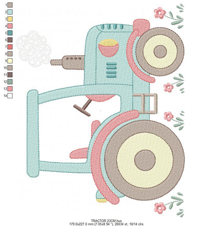 Farm Tractor embroidery designs - Ranch Pickup Truck with duck machine embroidery pattern - Baby boy file - Instant digital download pes jef (Copy) Marcia Embroidery