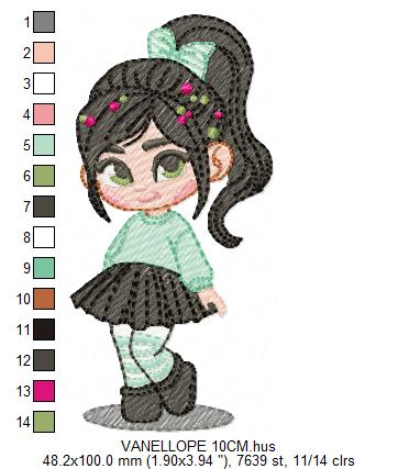 Vanellope embroidery design - Disney Princess machine embroidery patterns - Instant digital download (Copy) Marcia Embroidery