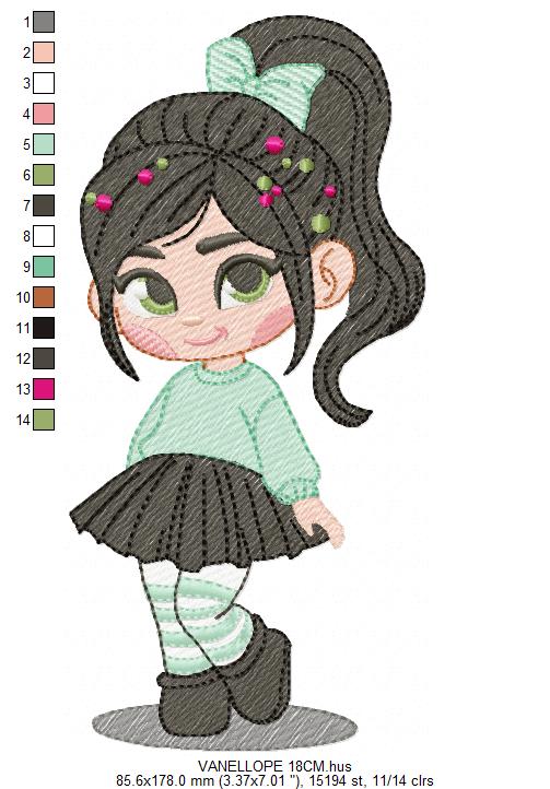 Vanellope embroidery design - Disney Princess machine embroidery patterns - Instant digital download (Copy) Marcia Embroidery