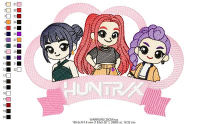 KPop Demon Hunters embroidery design - Kpop Warriors machine embroidery patterns - Baby girl file - Instant digital download (Copy) Marcia Embroidery