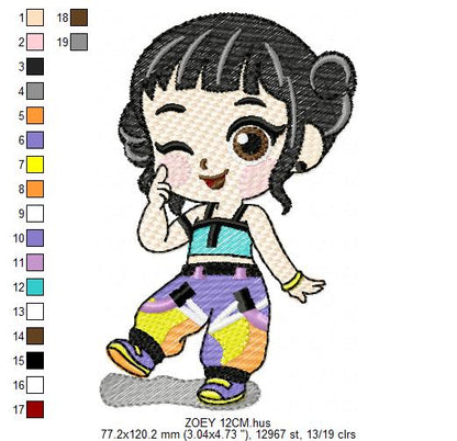 Zoey KPop Demon Hunters embroidery design - Kpop Warriors machine embroidery patterns - Baby girl file - Instant digital download (Copy) Marcia Embroidery