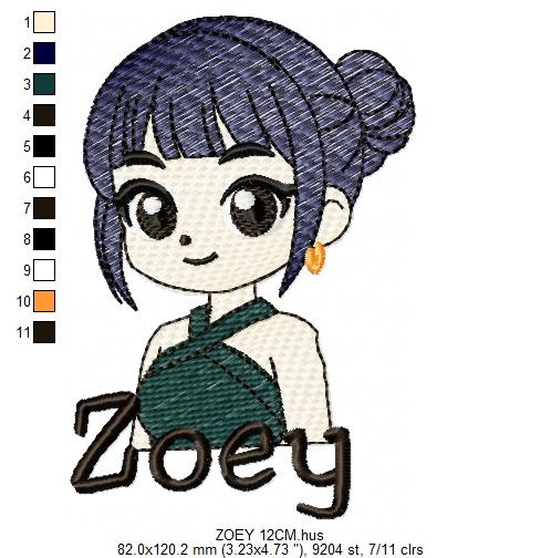 Zoey KPop Demon Hunters embroidery design - Kpop Warriors machine embroidery patterns - Baby girl file - Instant digital download (Copy) Marcia Embroidery