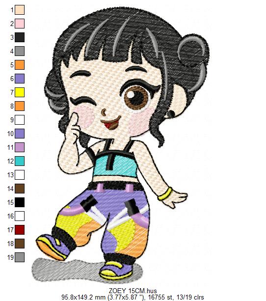 Zoey KPop Demon Hunters embroidery design - Kpop Warriors machine embroidery patterns - Baby girl file - Instant digital download (Copy) Marcia Embroidery
