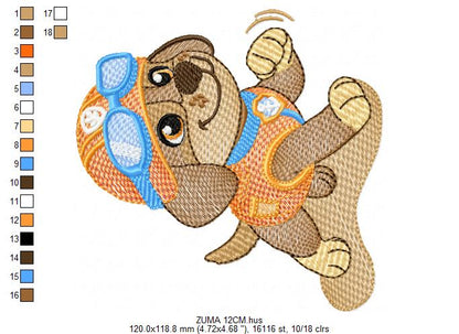 Paw Patrol embroidery designs - Dog Zuma machine embroidery patterns - Baby Girl Boy file - Instant digital download - Zuma Chase Rubble Skye Marshall (Copy) Marcia Embroidery
