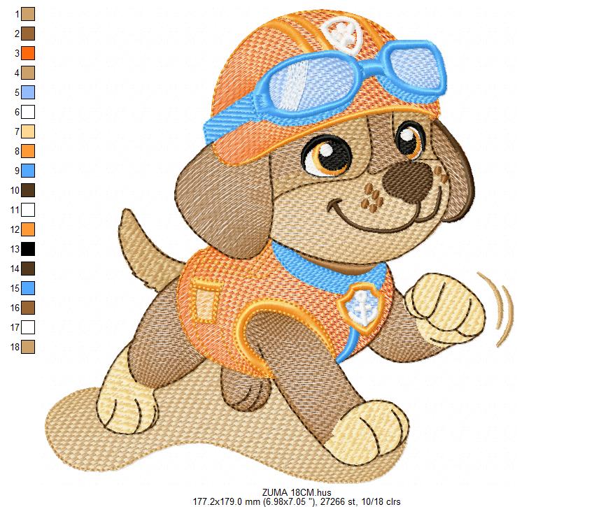 Paw Patrol embroidery designs - Dog Zuma machine embroidery patterns - Baby Girl Boy file - Instant digital download - Zuma Chase Rubble Skye Marshall (Copy) Marcia Embroidery