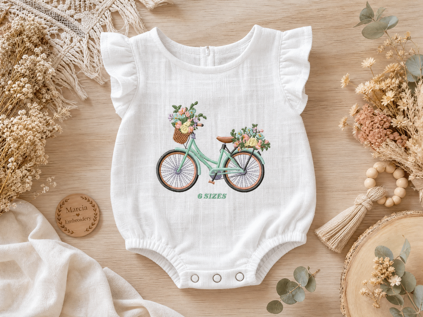 Bike embroidery designs - Bicycle embroidery design machine embroidery pattern - baby  girl embroidery file - jef pes dst hus vip vp3 xxx (Copy)