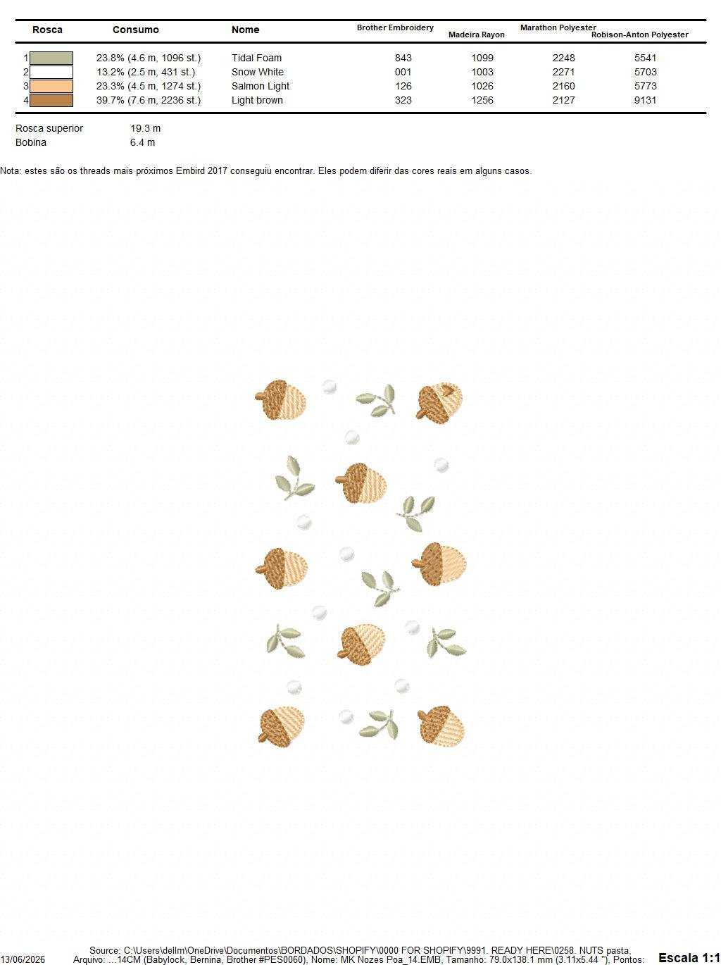 Acorn embroidery design - Walnut and Chestnut machine embroidery pattern - Kitchen Towel file - Instant digital download pes jef hus dst - Marcia Embroidery