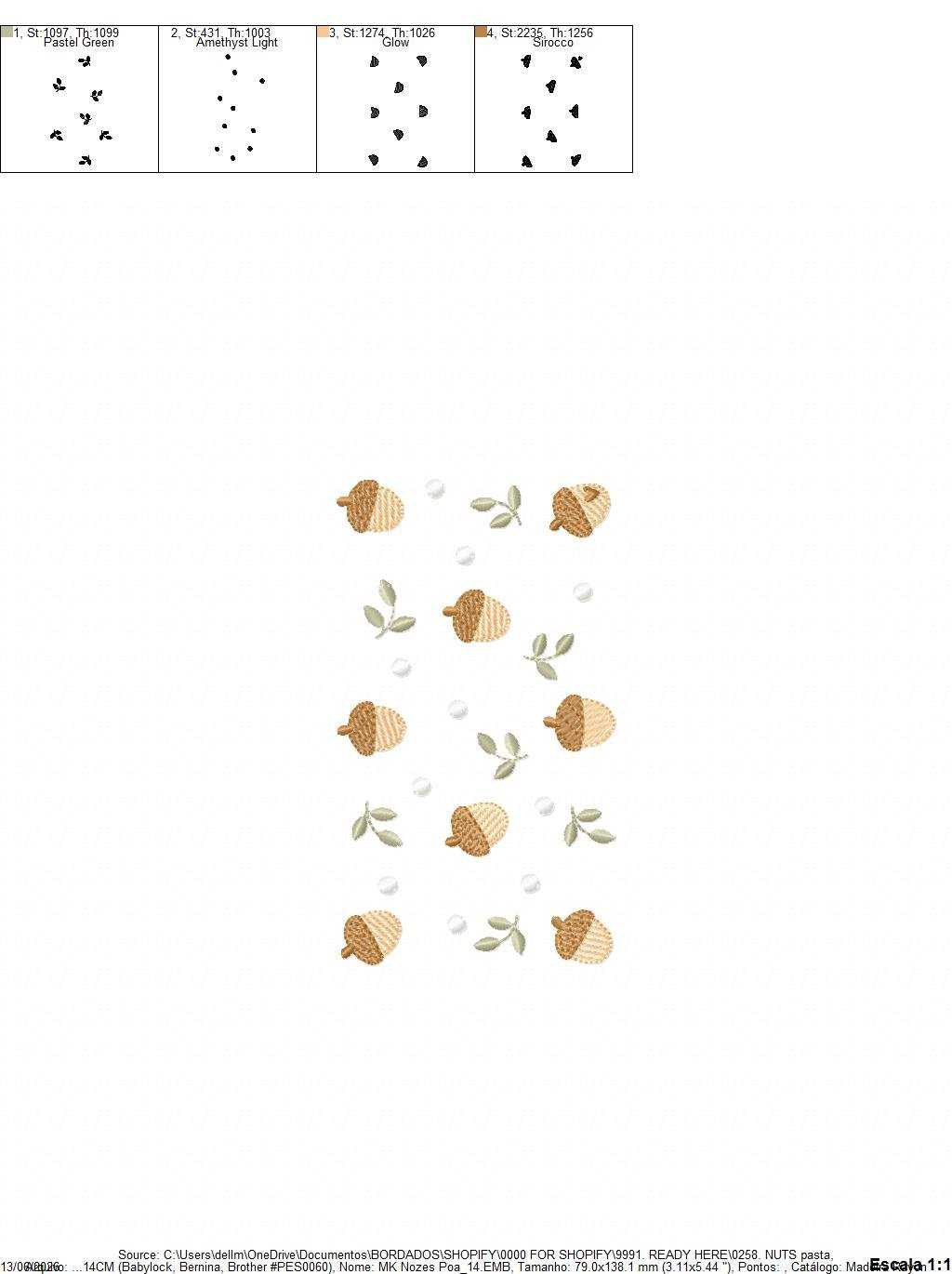 Acorn embroidery design - Walnut and Chestnut machine embroidery pattern - Kitchen Towel file - Instant digital download pes jef hus dst - Marcia Embroidery
