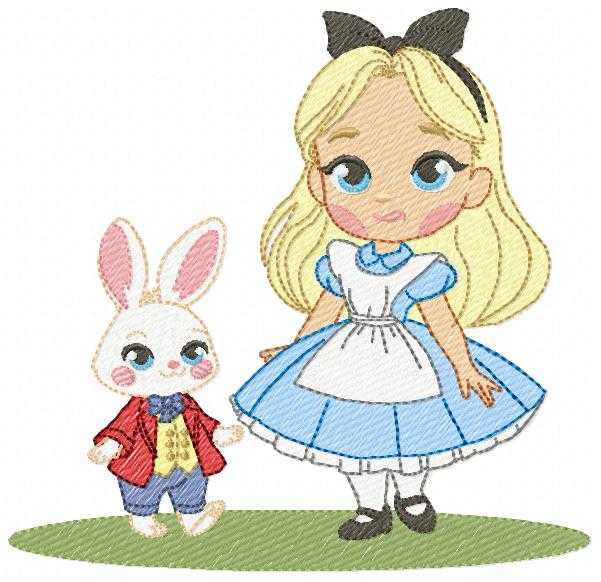 Alice embroidery design - Disney Princess machine embroidery pattern -Baby girl file - Instant digital download pes jef dst - Marcia Embroidery