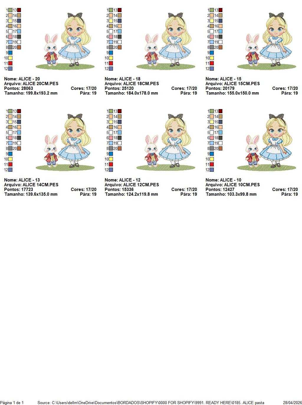 Alice embroidery design - Disney Princess machine embroidery pattern -Baby girl file - Instant digital download pes jef dst - Marcia Embroidery