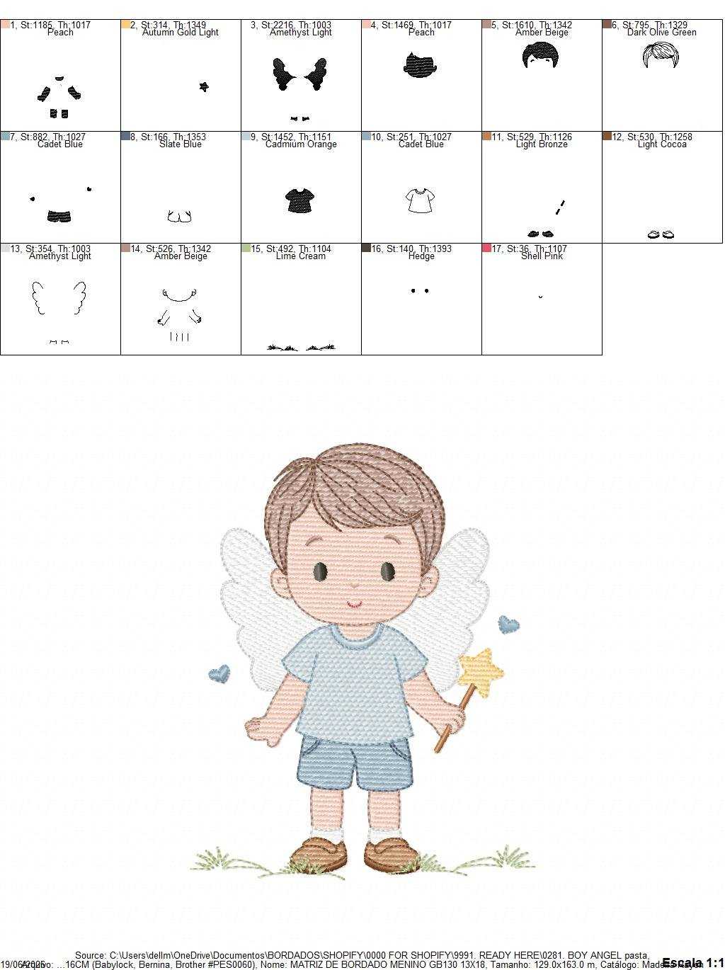 Angel embroidery design - Baby boy with wings machine embroidery pattern - Angelic embroidery file - Instant digital download pes jef - Marcia Embroidery