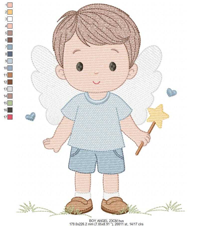Angel embroidery design - Baby boy with wings machine embroidery pattern - Angelic embroidery file - Instant digital download pes jef - Marcia Embroidery