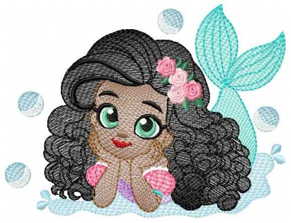 Ariel embroidery design - Disney Princess machine embroidery patterns - Baby Girl Mermaid design - Instant digital download - Marcia Embroidery