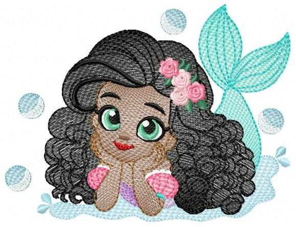 Ariel embroidery design - Disney Princess machine embroidery patterns - Baby Girl Mermaid design - Instant digital download - Marcia Embroidery