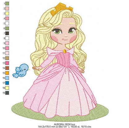 Aurora embroidery design - Disney Princess machine embroidery pattern - Baby girl file - Instant digital download pes jef dst - Marcia Embroidery