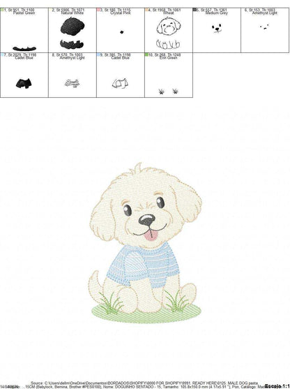 Baby Boy Dog embroidery design - Happy Male Puppy machine embroidery pattern - Pet embroidery file - Instant digital download pes jef - Marcia Embroidery