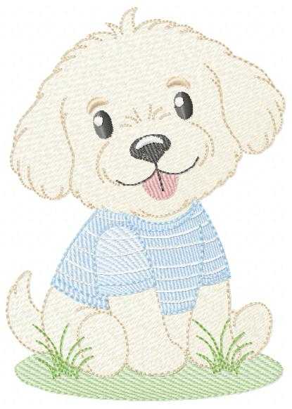 Baby Boy Dog embroidery design - Happy Male Puppy machine embroidery pattern - Pet embroidery file - Instant digital download pes jef - Marcia Embroidery