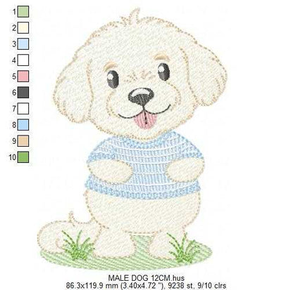Baby Boy Dog embroidery design - Happy male Puppy machine embroidery pattern - Pet embroidery file - Instant digital download pes jef dst - Marcia Embroidery