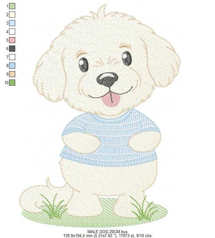 Baby Boy Dog embroidery design - Happy male Puppy machine embroidery pattern - Pet embroidery file - Instant digital download pes jef dst - Marcia Embroidery