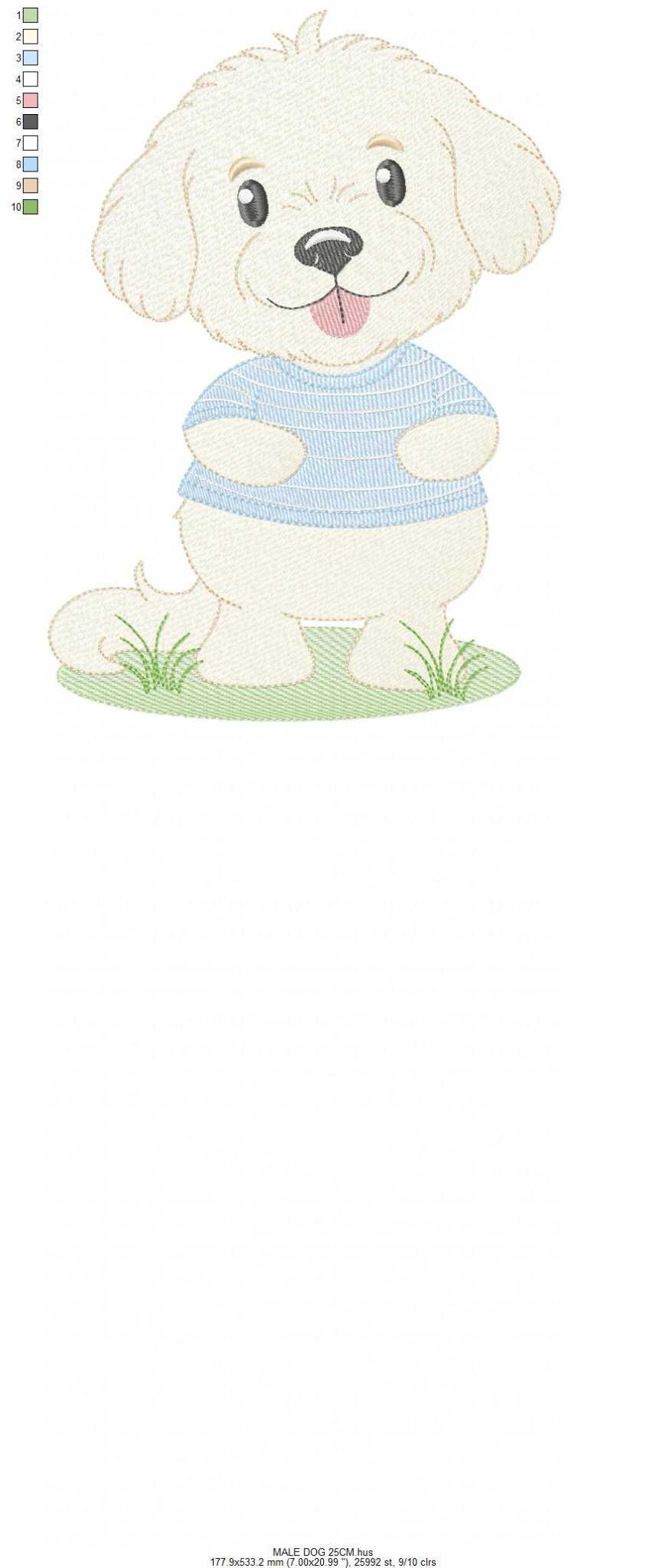 Baby Boy Dog embroidery design - Happy male Puppy machine embroidery pattern - Pet embroidery file - Instant digital download pes jef dst - Marcia Embroidery